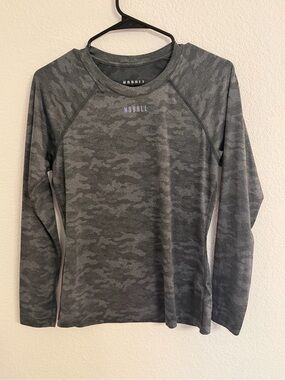 NOBULL Dark Grey Camo Long Sleeve Training Top
